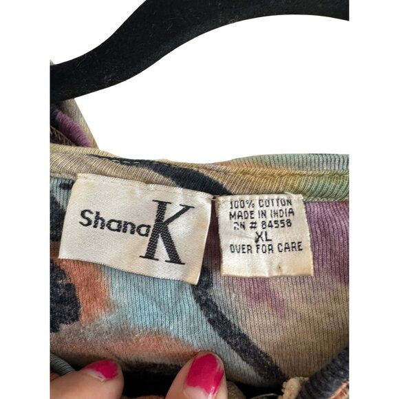 Shana K Tie-Dye Multicolor 100% Cotton Zip-Up Hoodie XL Made In India - Picture 3 of 4